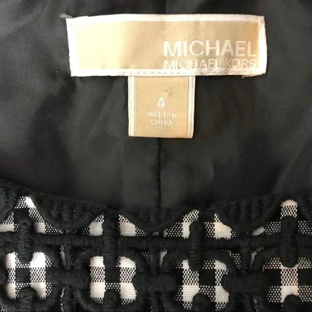 Michael Kors black & white check dress size 4